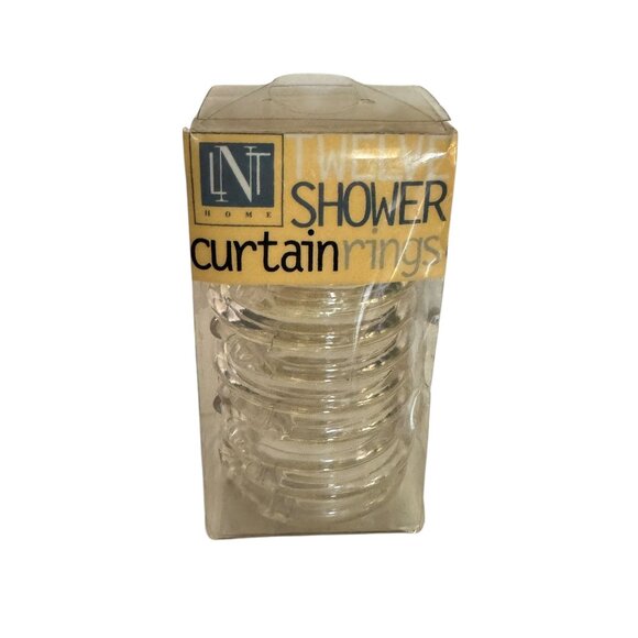 Twelve Clear Shower Curtain Rings By LNT Home - Picture 2 of 6